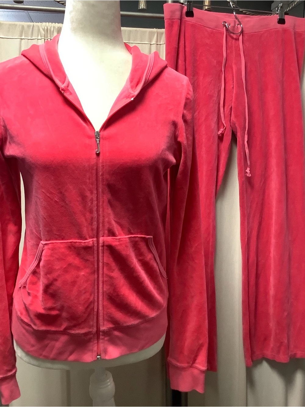 Juicy Couture 90s Velour Zip Hoodie & Lounge Pants 34 x 32